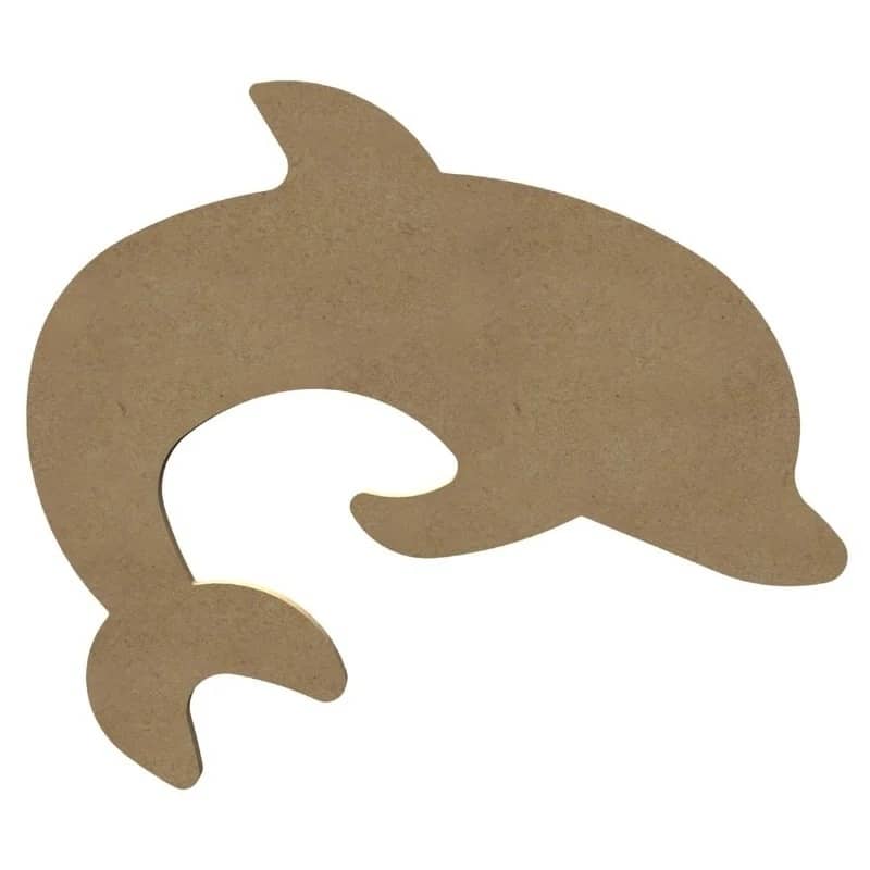 Houten Figuren: MDF Dolfijn - 26 cm