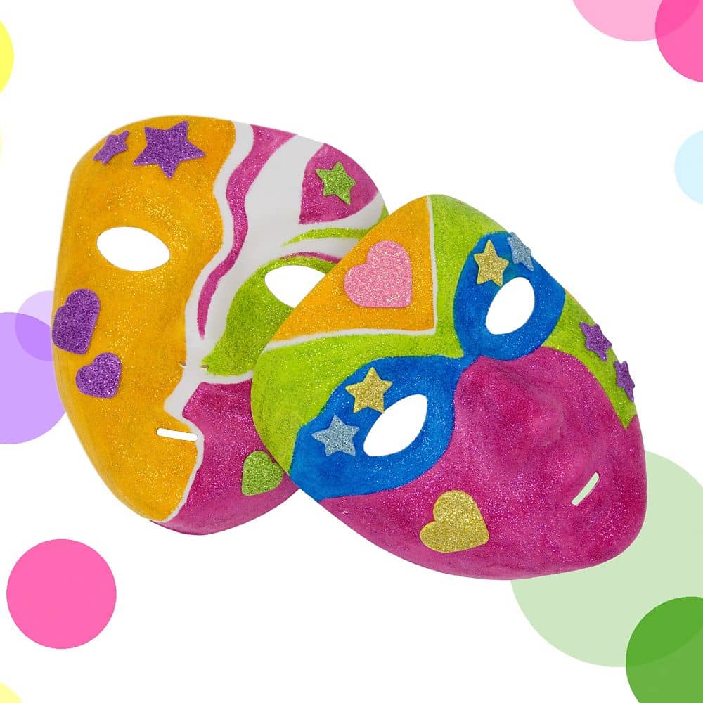 Maskers versierd met Glitter Hobbyverf