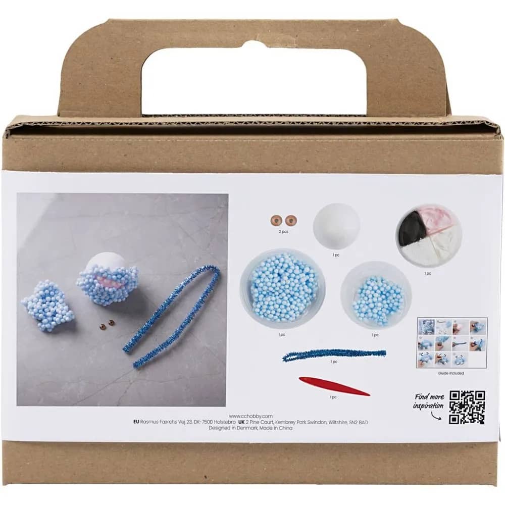 Knutselpakketje met Foam Clay Large voor het boetseren van een blauw monster