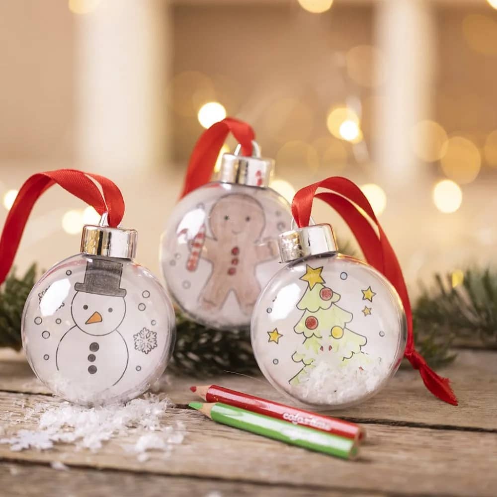 Kerstballen kleuren | Mini knutselset | 8 cm