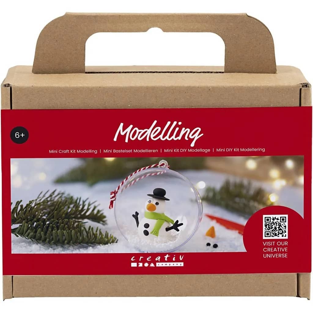 Kerstbal Sneeuwpop knutselen | Mini knutselset | 8 cm