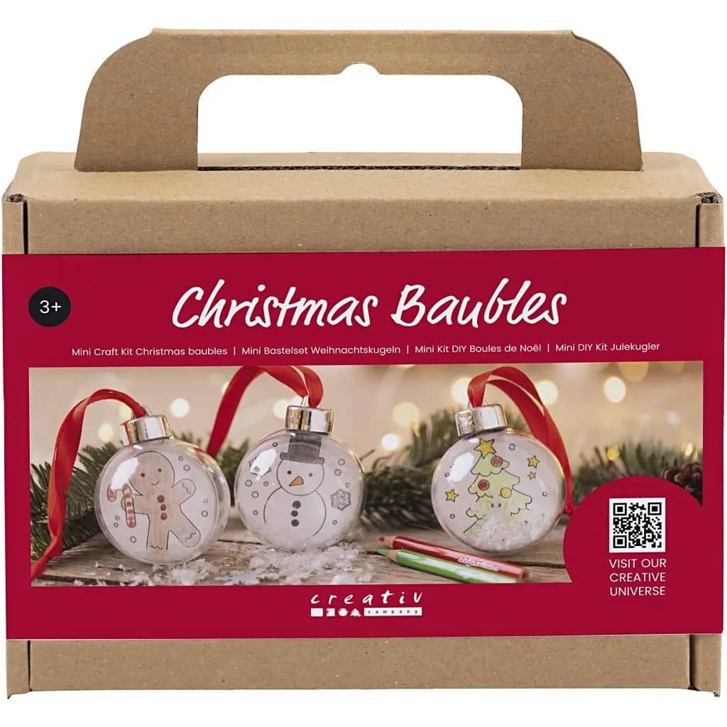 Kerstballen kleuren | Mini knutselset | 8 cm