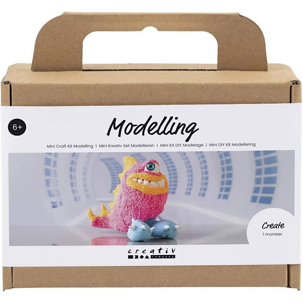 Verpakking knutselpakketje voor het maken van een grappig monster van Foam en Silk Clay