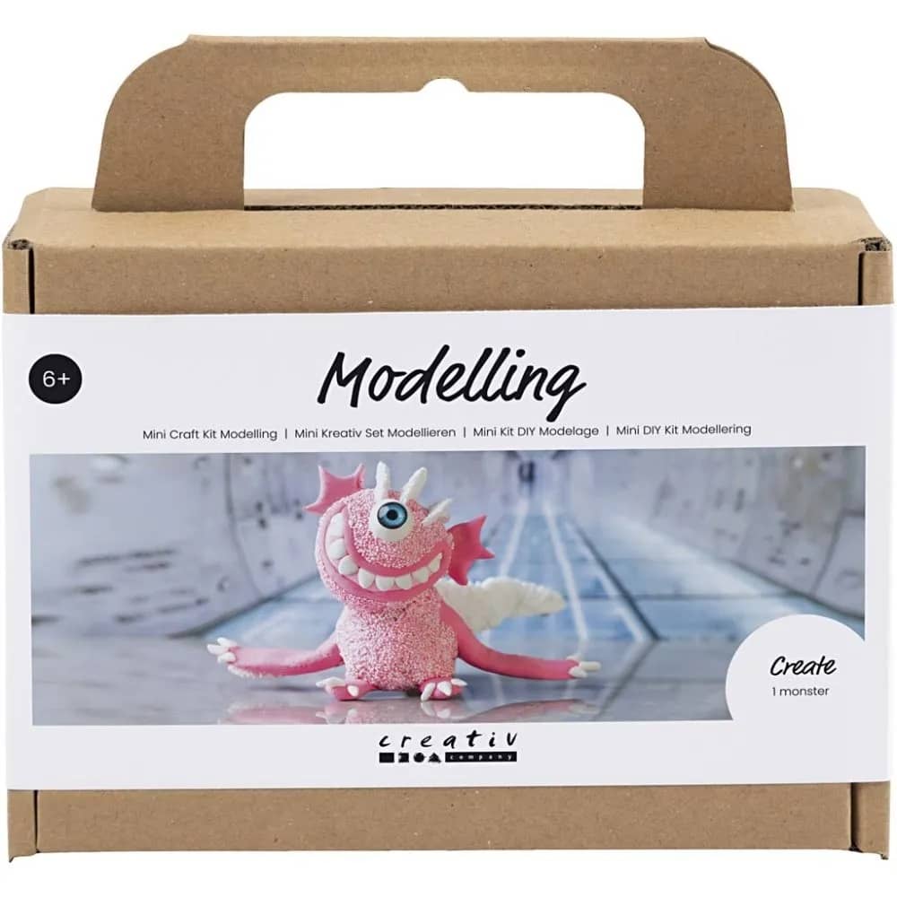 Verpakking knutselpakketje roze monster van Foam en Silk Clay