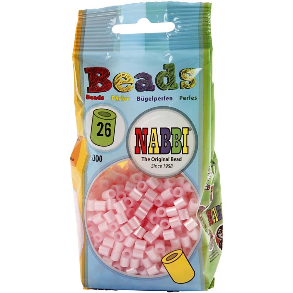 Roze strijkkralen Nabbi