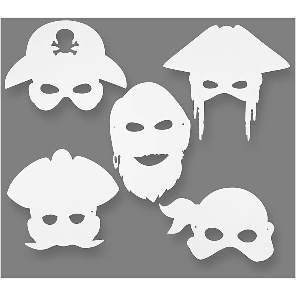 Kartonnen Piraten maskers met elastiek