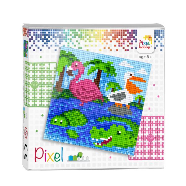 Pixelset voor kinderen - Dieren aan hert water