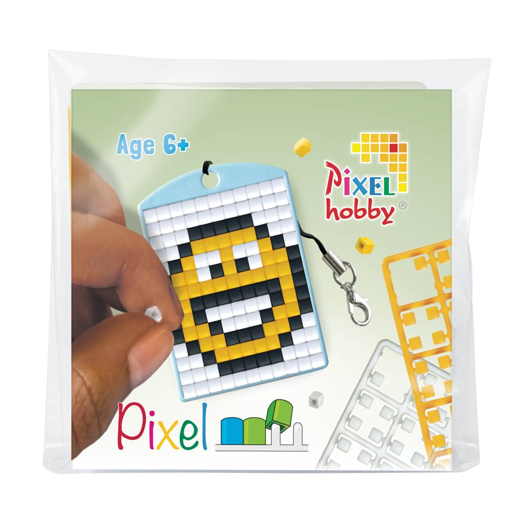Smiley sleutelhanger pixelen 