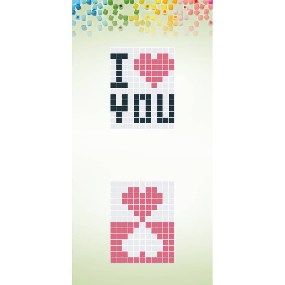 2 patronen Pixelhobby sleutelhanger love