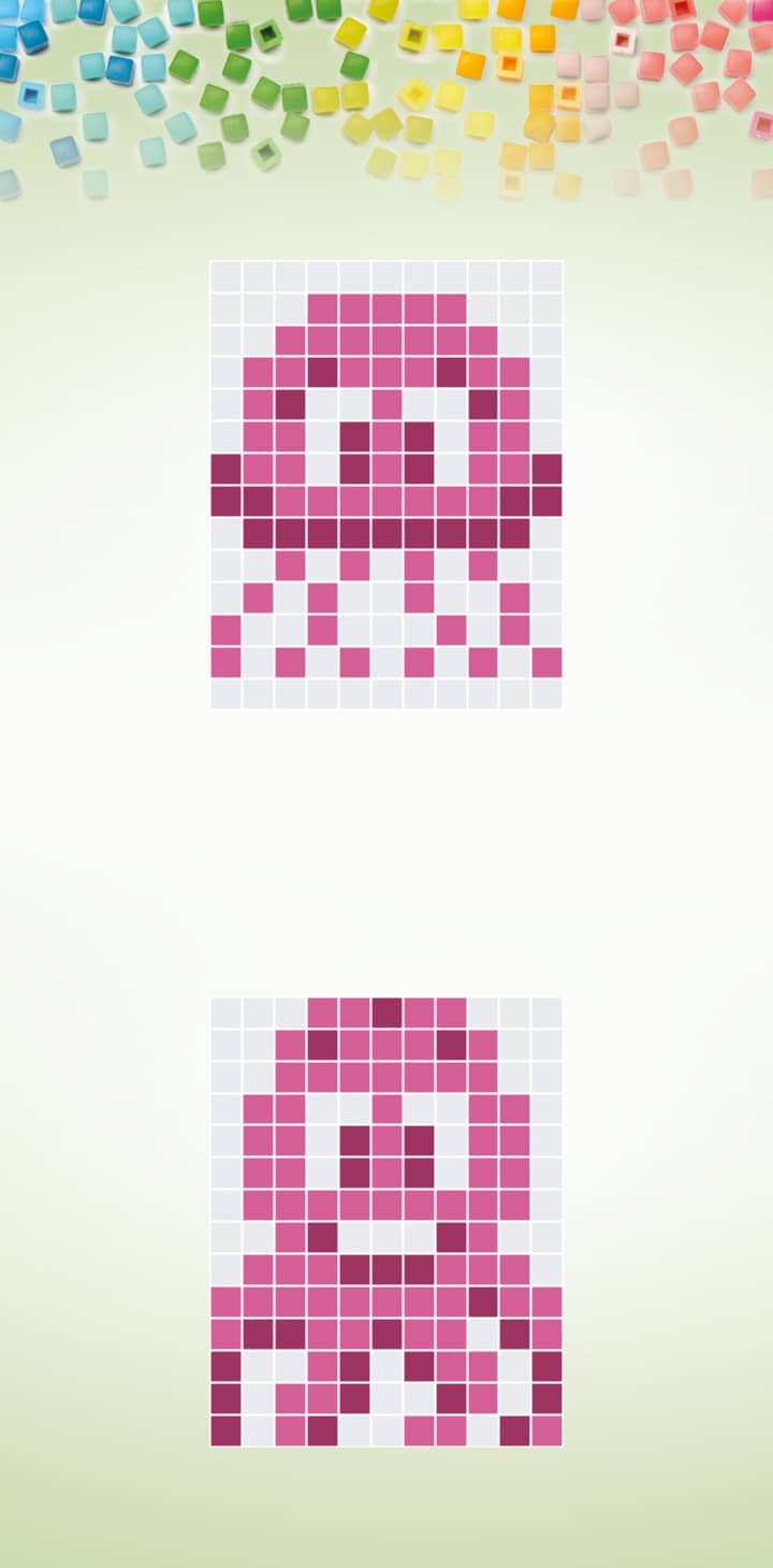 Pixelhobby Sleutelhanger maken - roze kwally of inktvis