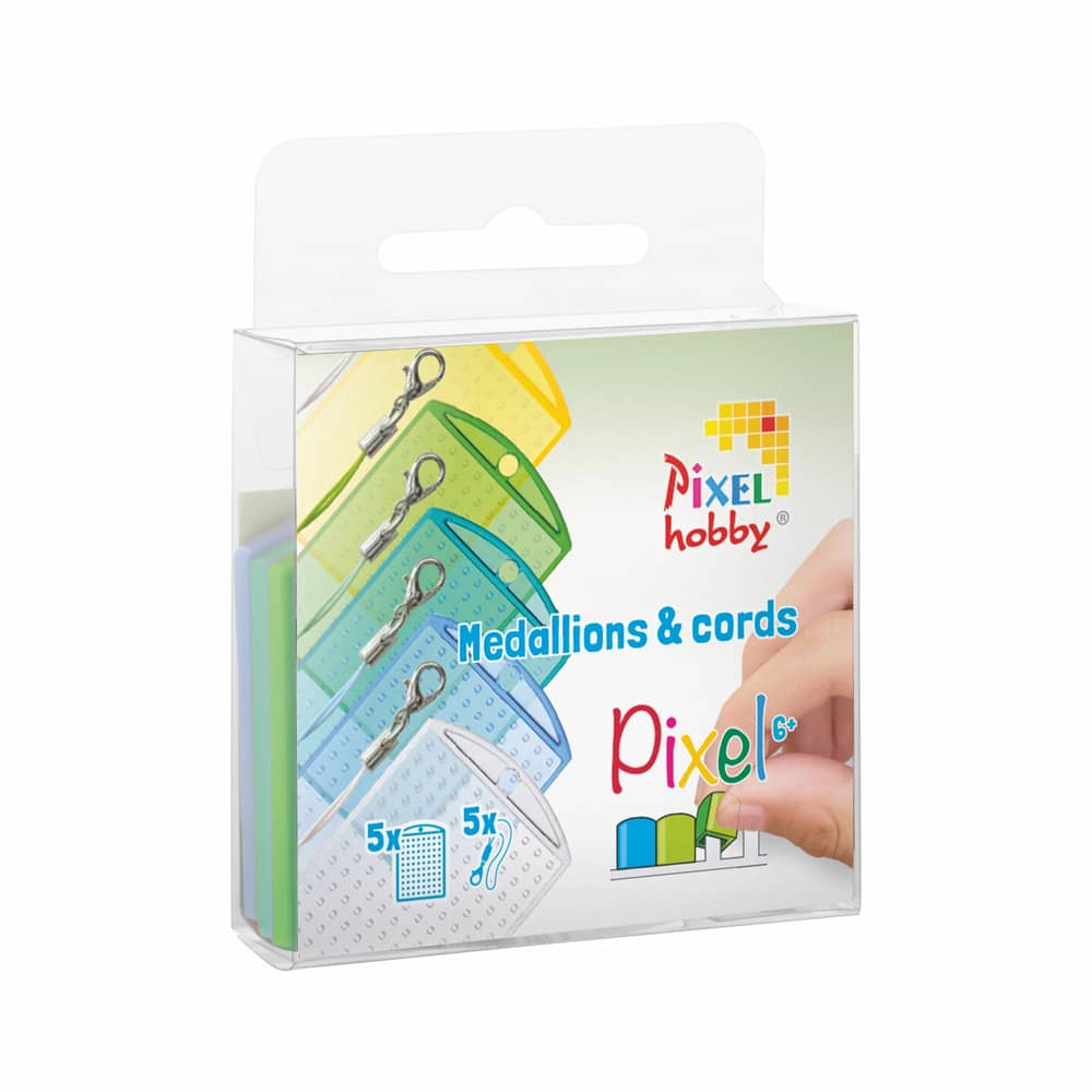 Pixelhobby Medaillons Groen/blauw transparant - 5 st