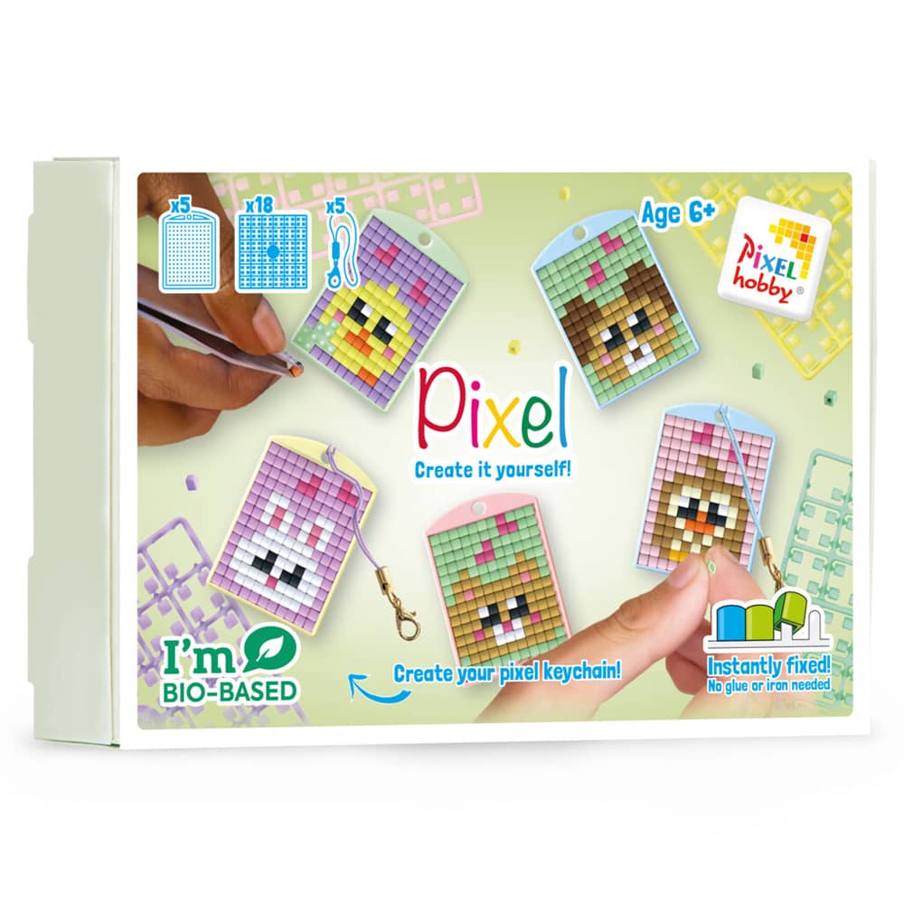 Pixelhobby thema box sleutelhangers maken - thema Kawaii huisdieren