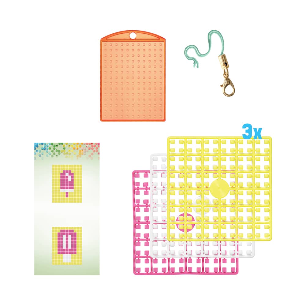 Inhoud Pixelhobby sleutelhanger ijsje