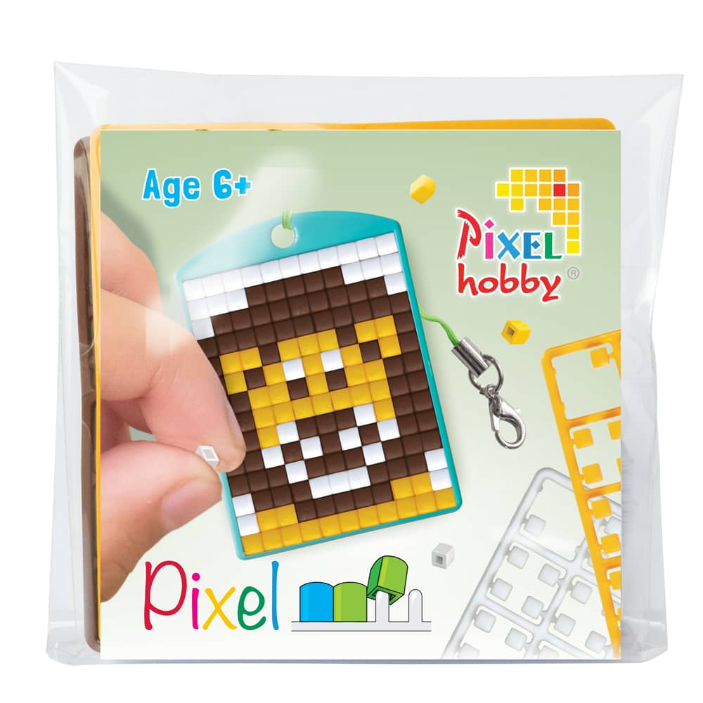 Pixelen van een sleutelhanger met afbeelding van een Leeuw