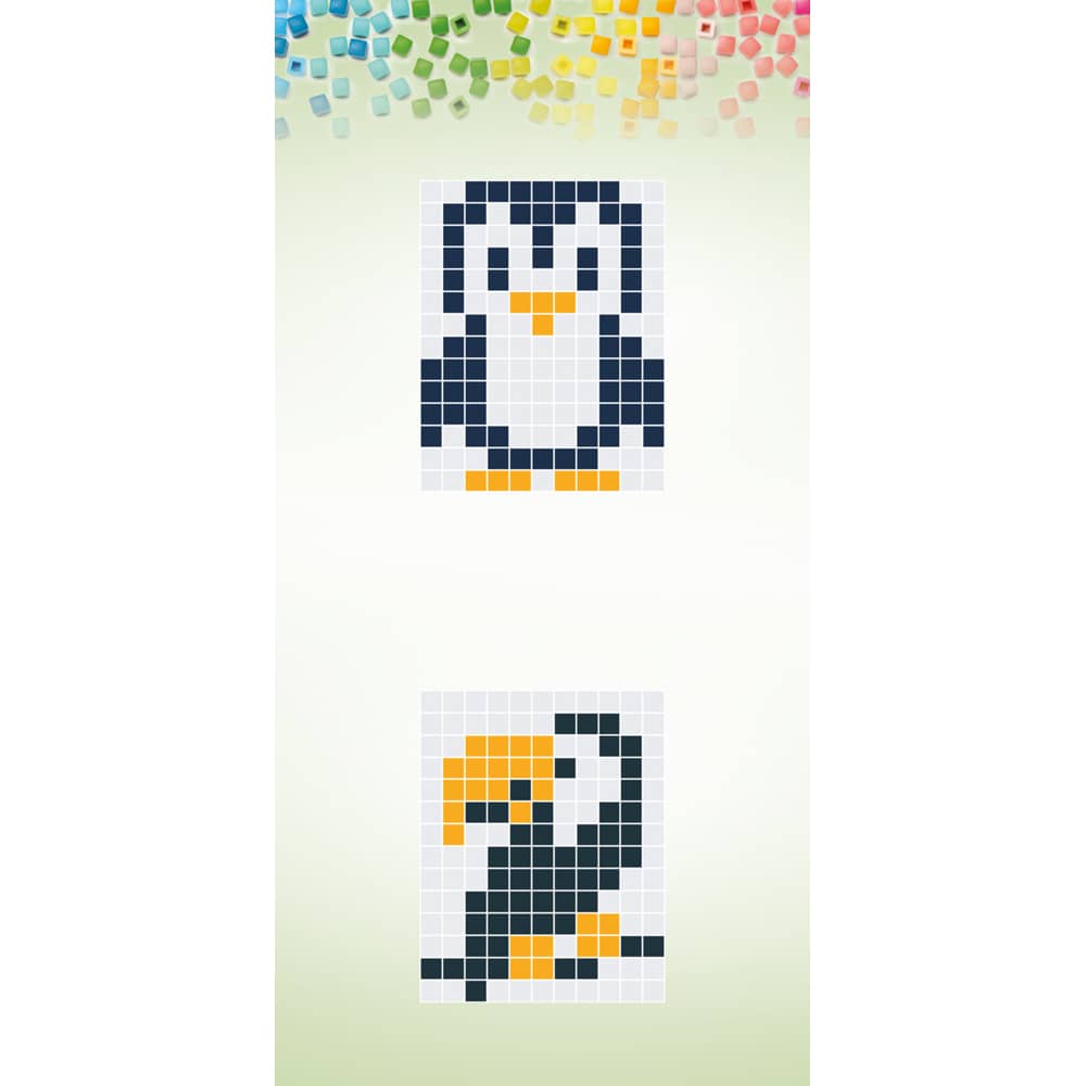 Pixelhobby sleutelhanger patroon pinguïn en toekan