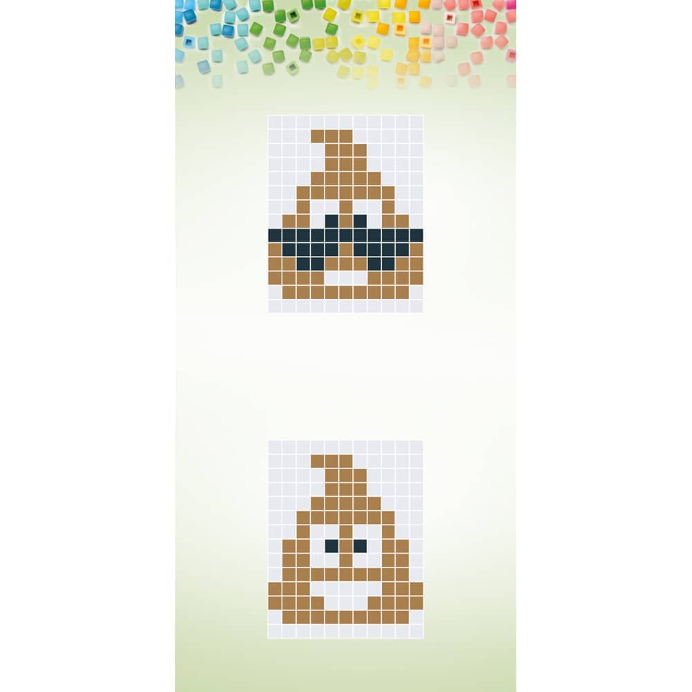 Twee patronen van de Pixelhobby sleutelhanger Poepie