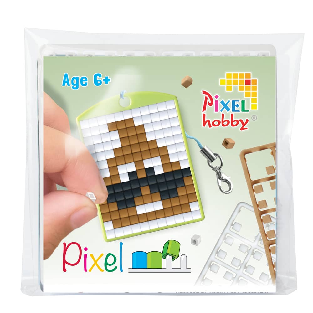 Pixelhobby Sleutelhanger om zelf een afbeelding van een poepie te pixelen
