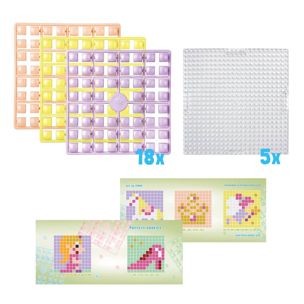 Inhoud Pixelhobby XL themabox Prinsessen wereld