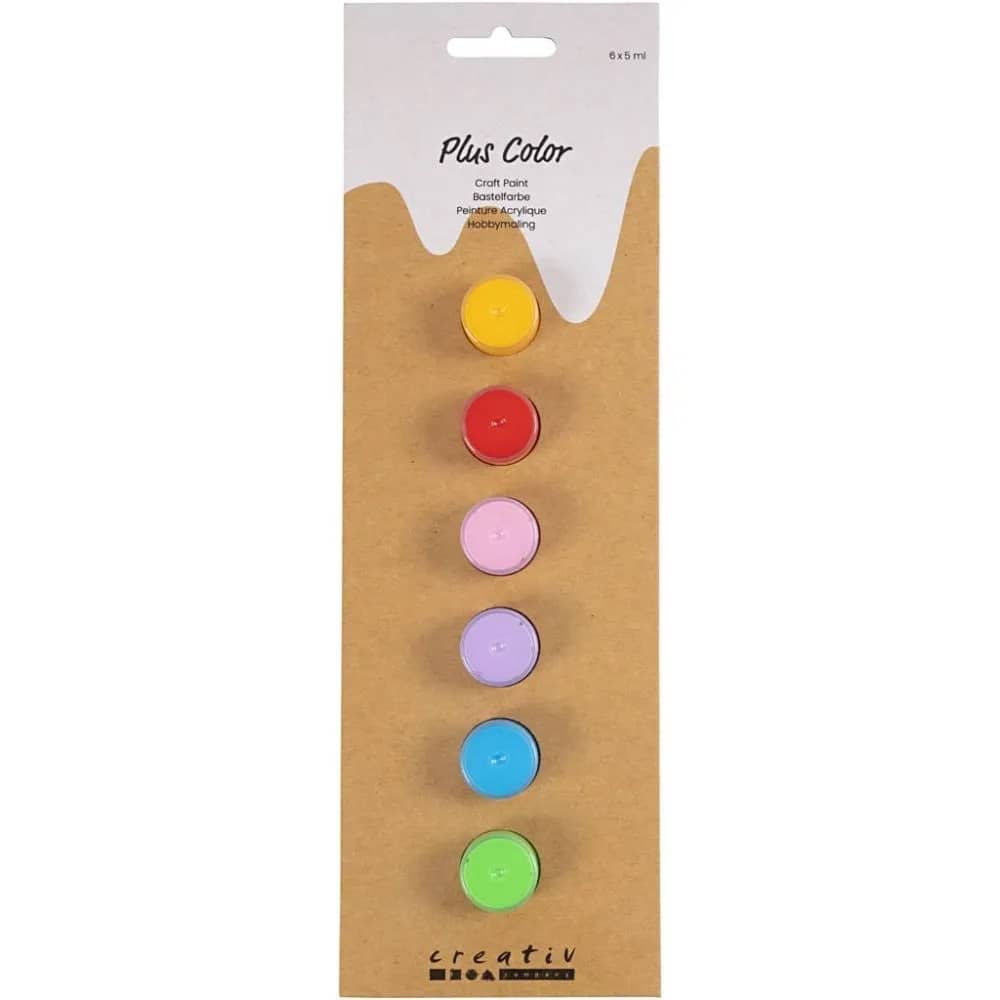 Plus Color Hobby verf Kleurrijk, 6 x 5 ml