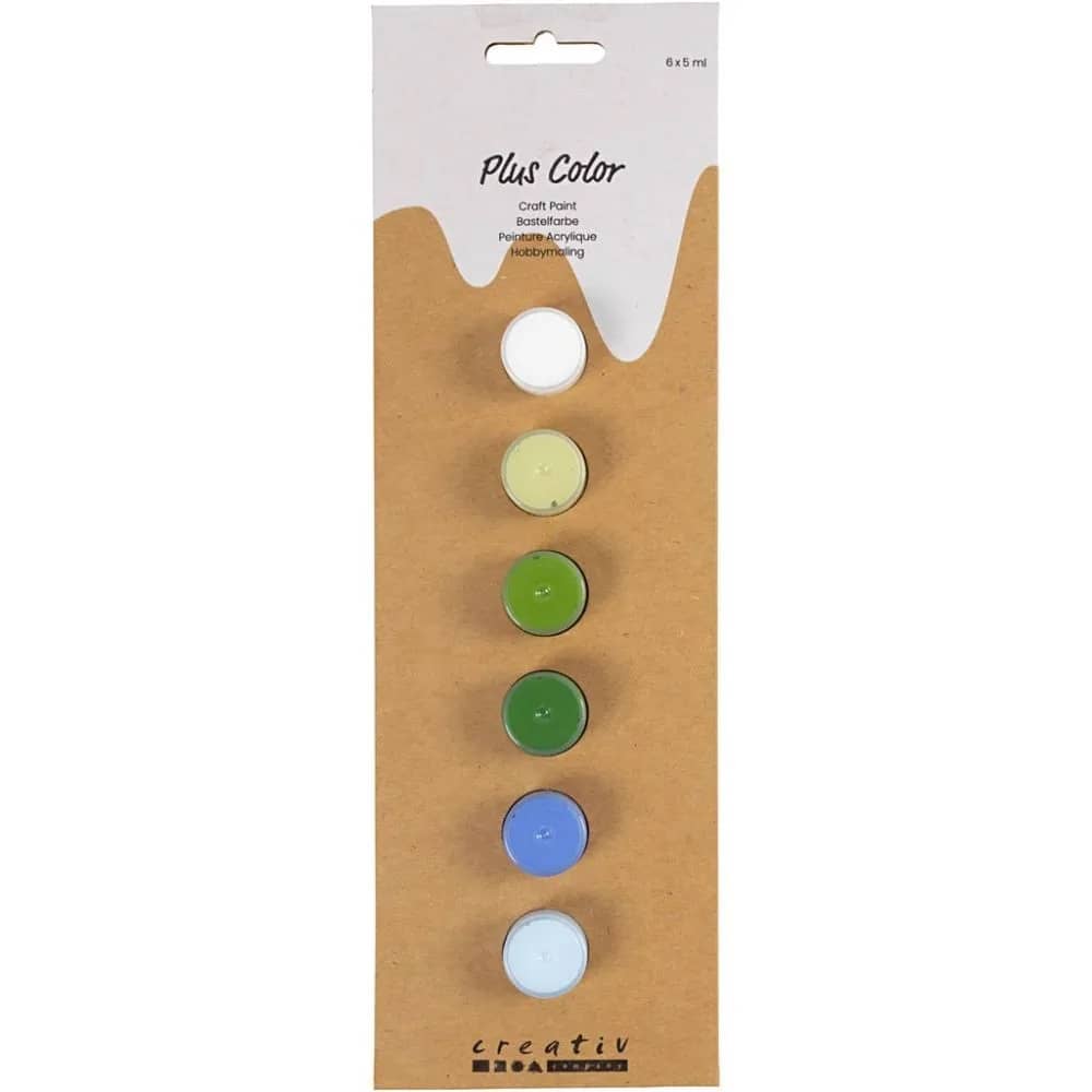 Plus Color Hobbyverf met koele tinten blauw  wit en groen