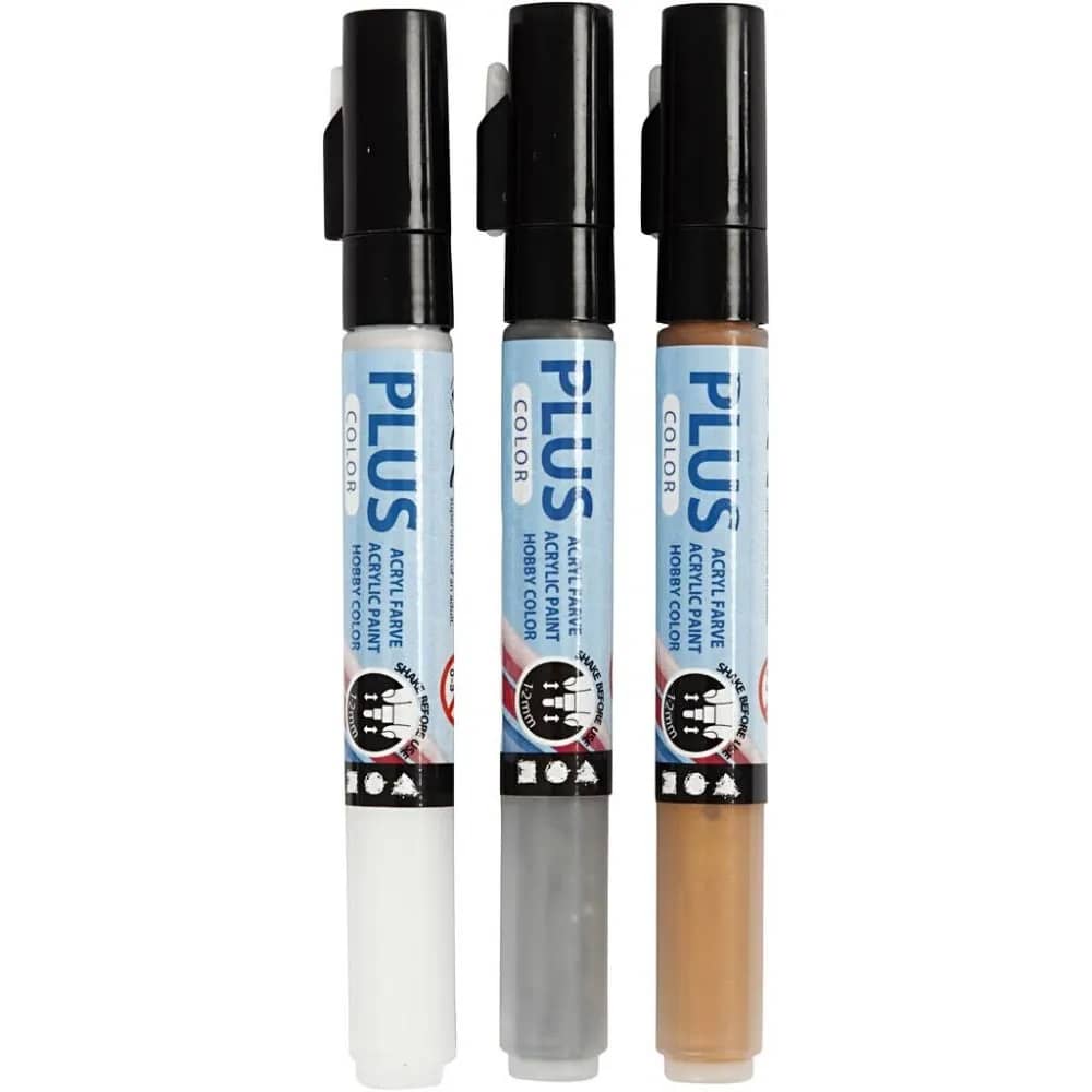 Plus Color Markers Wit, Zilver en Goud