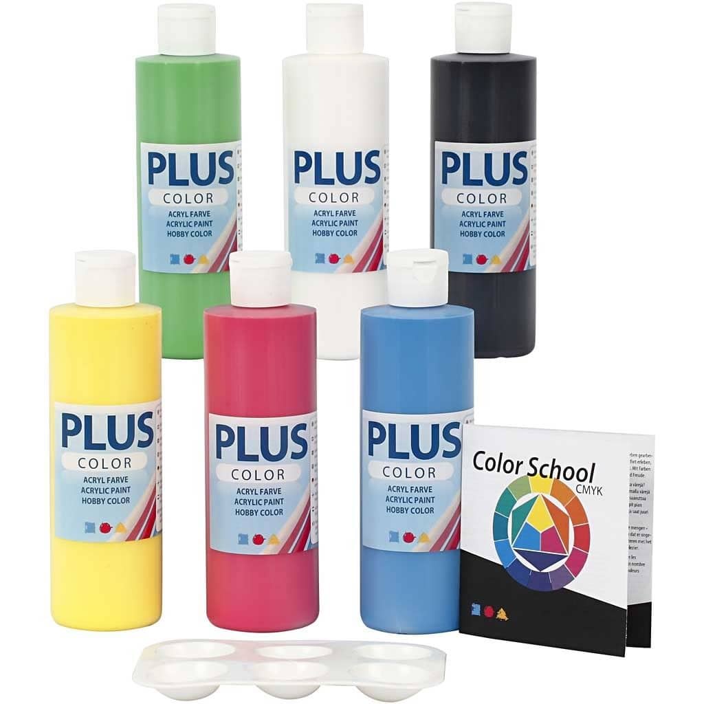 Plus Color Acrylverf in primaire kleuren