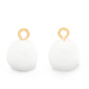Sieraden Pompoms met gouden Oog | Div. kleuren | 10 mm | 10 st