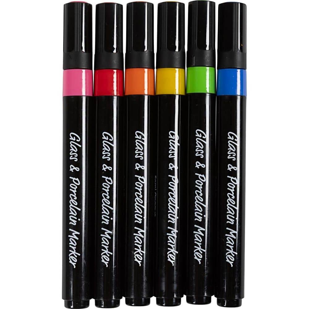Porseleinstiften | 6 kleuren | 1-4 mm | Dekkend