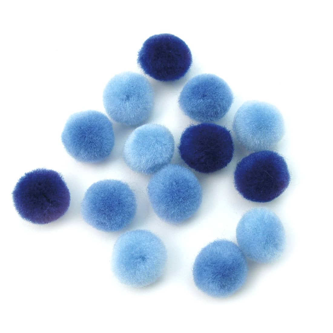 Kleine PomPons | Blauw | 15 mm | 60 st