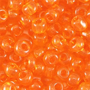 Transparante Glaskralen | Afmeting 4 mm | 6/0 | Oranje | 15 gr