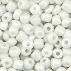 Glaskralen | afmeting 4 mm | 6/0 | Parelmoer Wit  | 25 gr