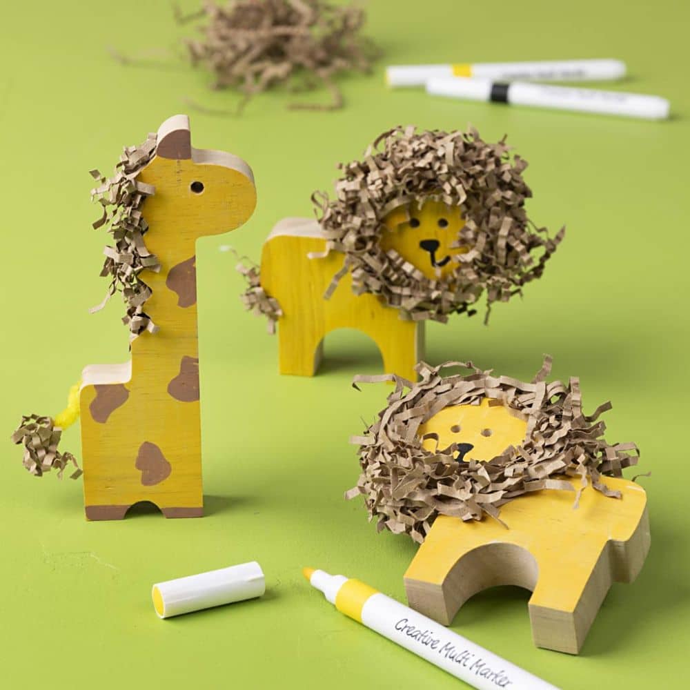 Houten Dieren versierd met Multi Markers