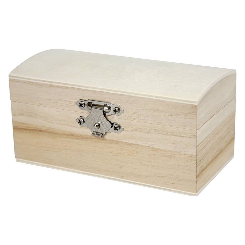 Houten schatkist met klip sluiting - Knutselen met Kinderen