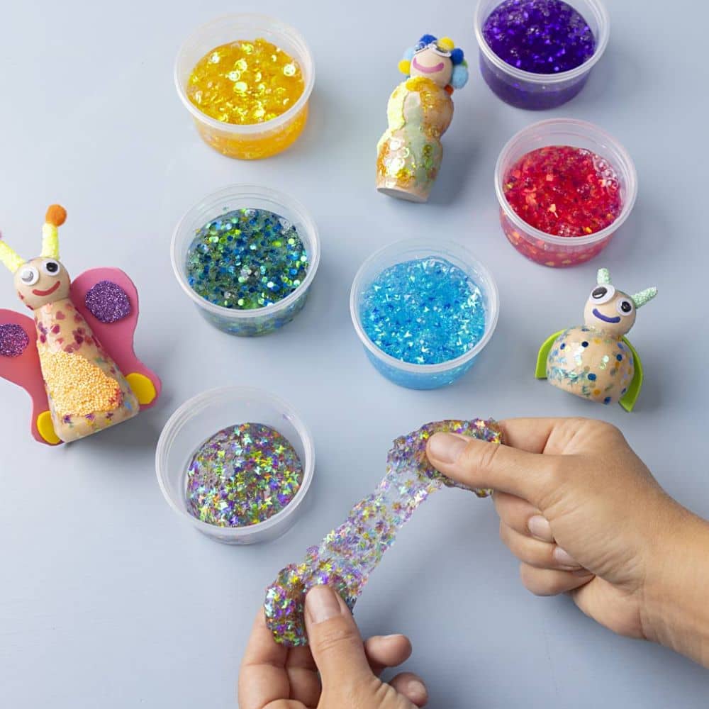 Glitter Clay met 6 verschillende pailletten