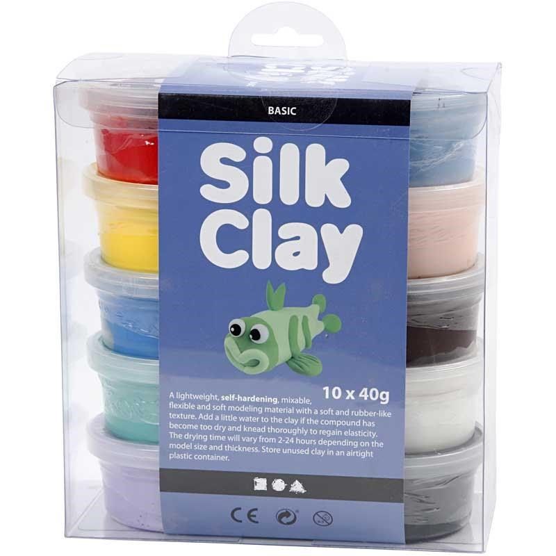 Silk Clay pakket met 10 kleuren lucht drogende klei