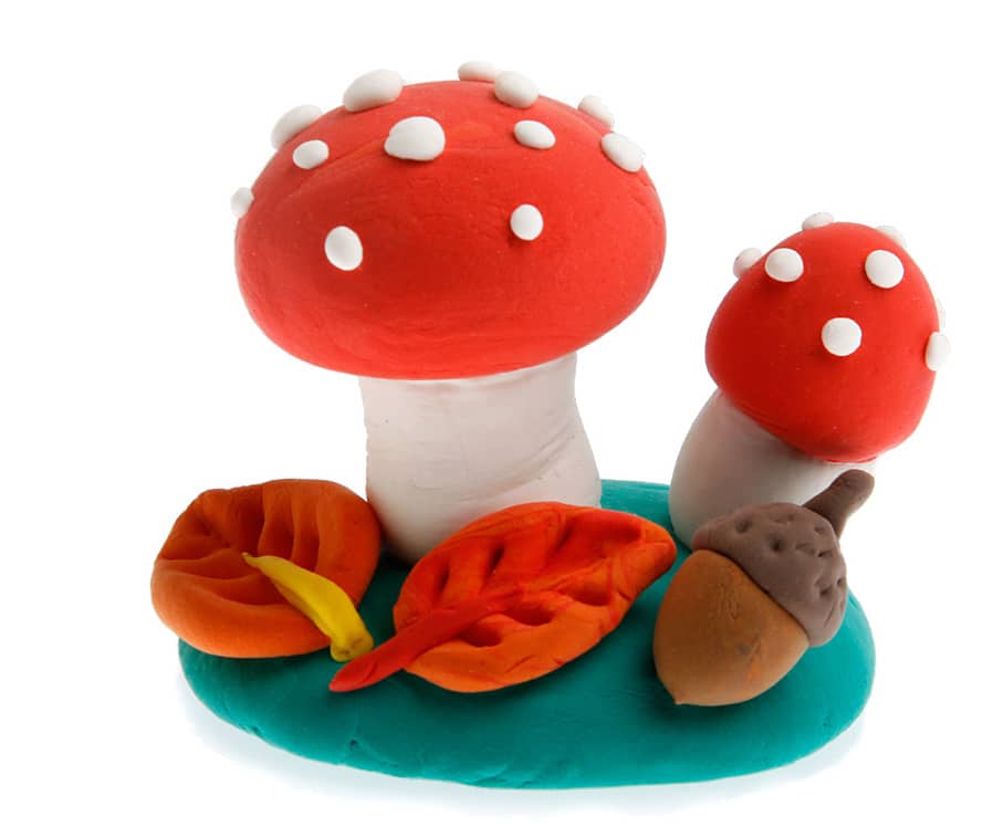Paddenstoel gemaakt van Silk Clay