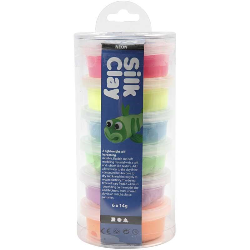 Kleien met kinderen - Silk Clay Neon kleuren