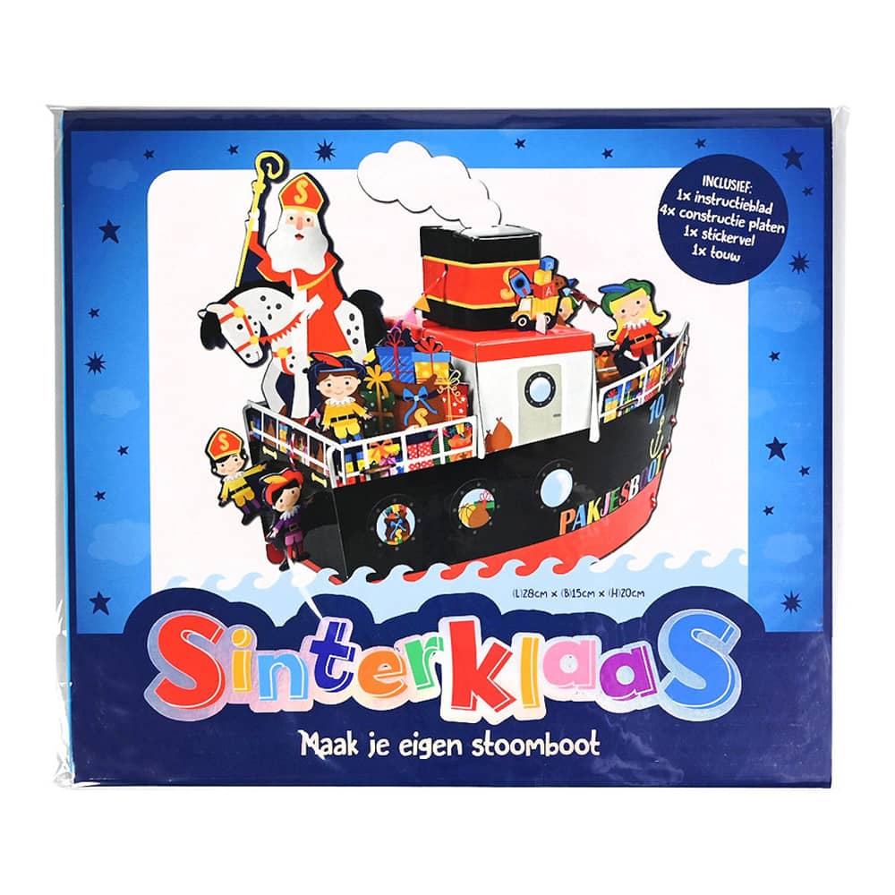 Knutselpakket Sinterklaas Stoomboot maken