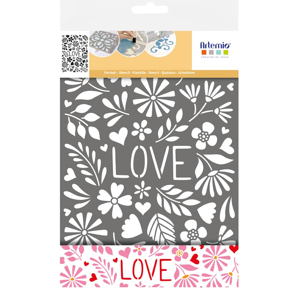 Sjabloon Love en Bloemen