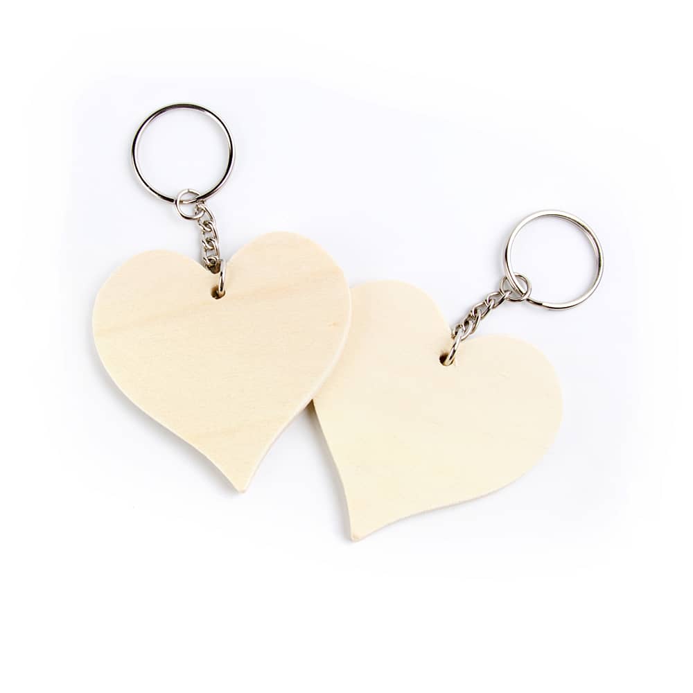 Houten Sleutelhanger Hart | 6 x 6 cm