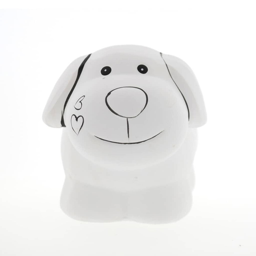 Spaarpot Hondje | Wit | 12,5 x 9 cm