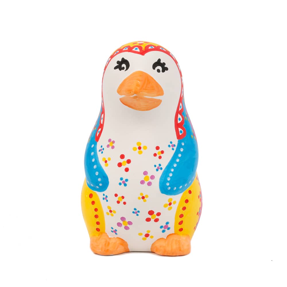 Spaarpot Pinguïn versierd met Multi Markers