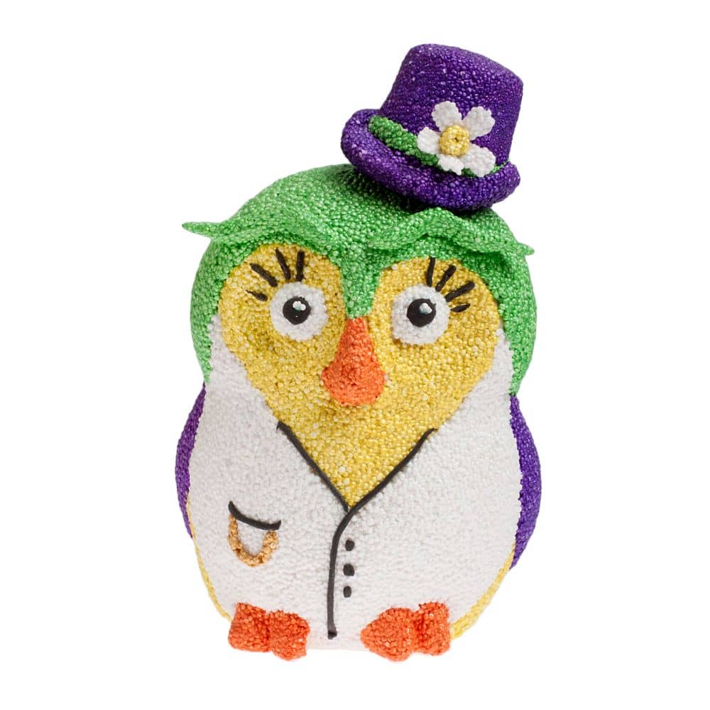 Spaarpot Uiltje versierd met Foam Clay