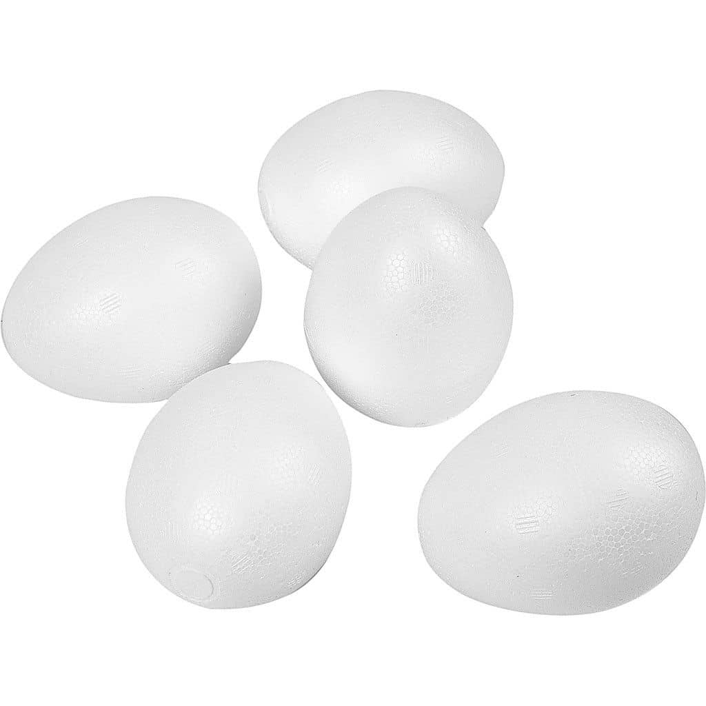 Witte piepschuim eieren om mee te knutselen