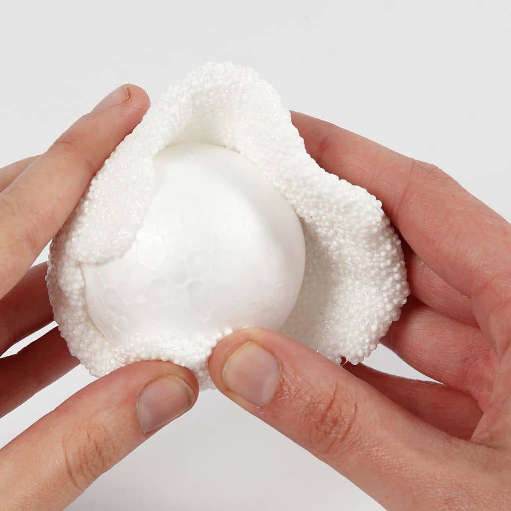 Styropor bal bekleden met Foam Clay