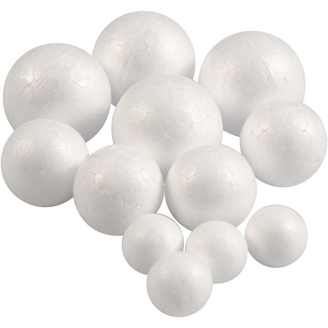 Styropor Ballen - 3 maten - 12 stuks