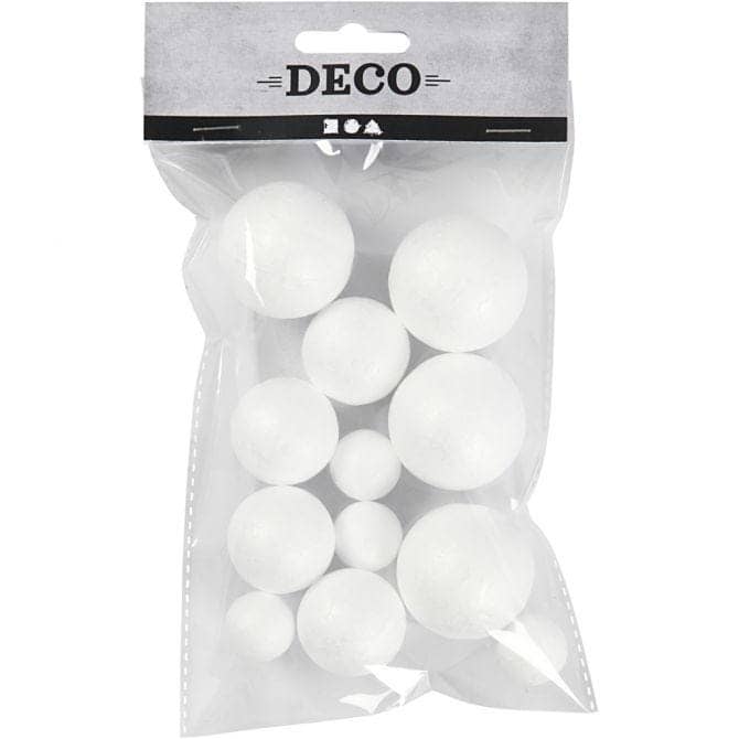 Styropor ballen - 2, 3 en 4 cm - 12 st