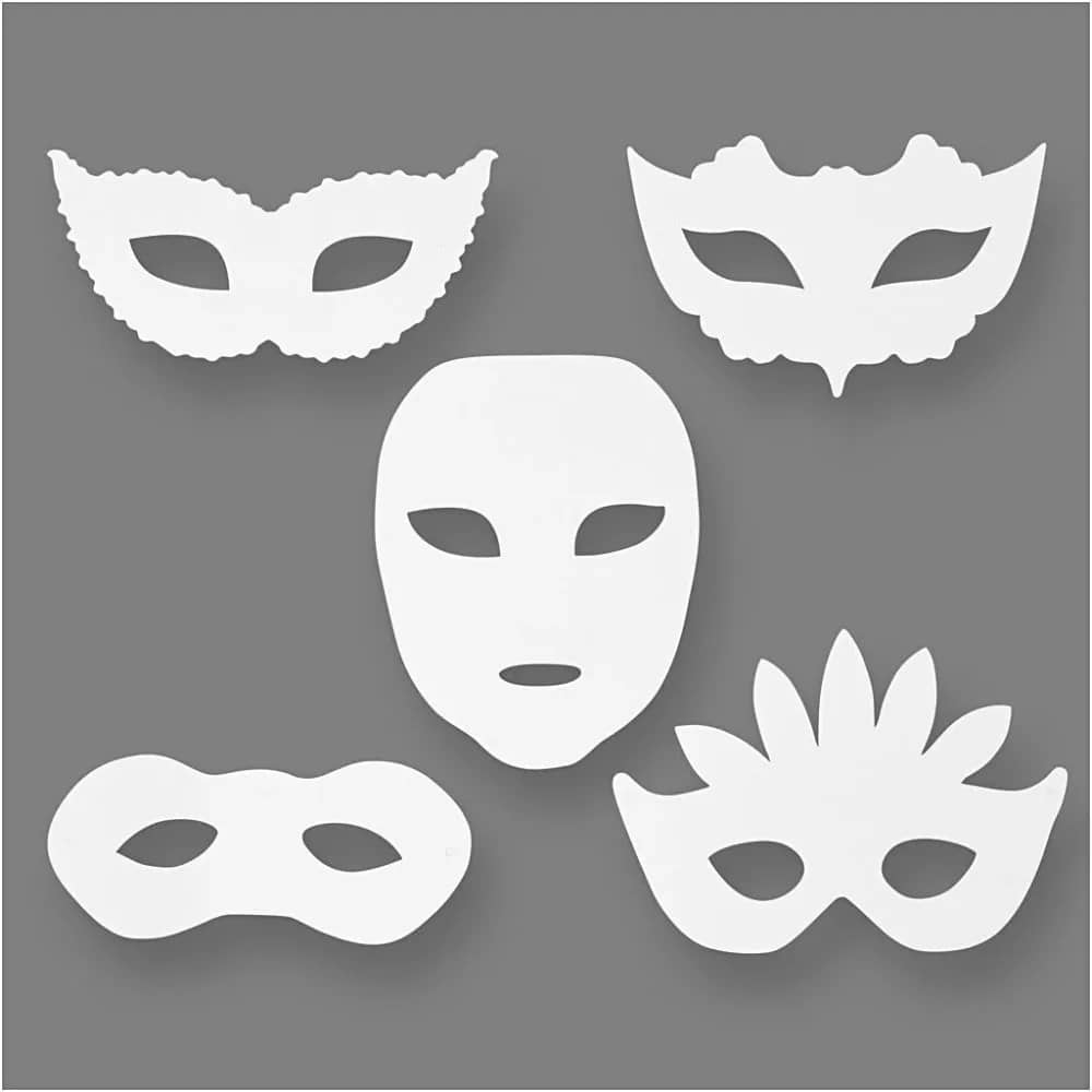 Kartonnen Theatermaskers - 16 stuks