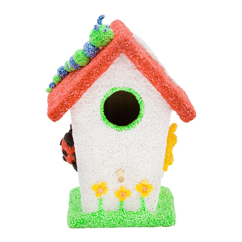 Knutselidee Foam Clay Vogelhuisje versiern