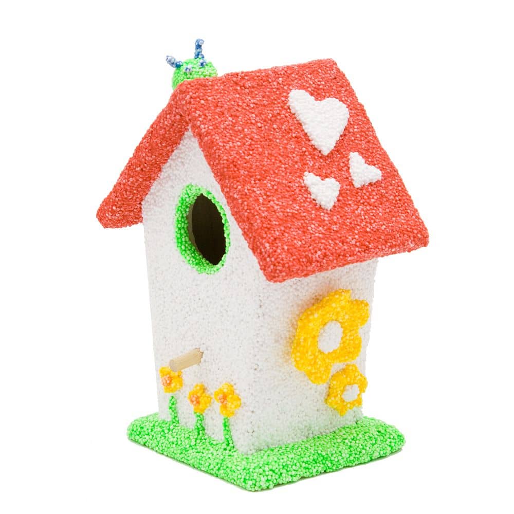Vogelhuisjes versieren - knutselvoorbeeld met Foam Clay
